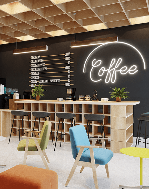Дизайн интерьера арт-кафе в стиле лофт-4 | Студия Maxdesign