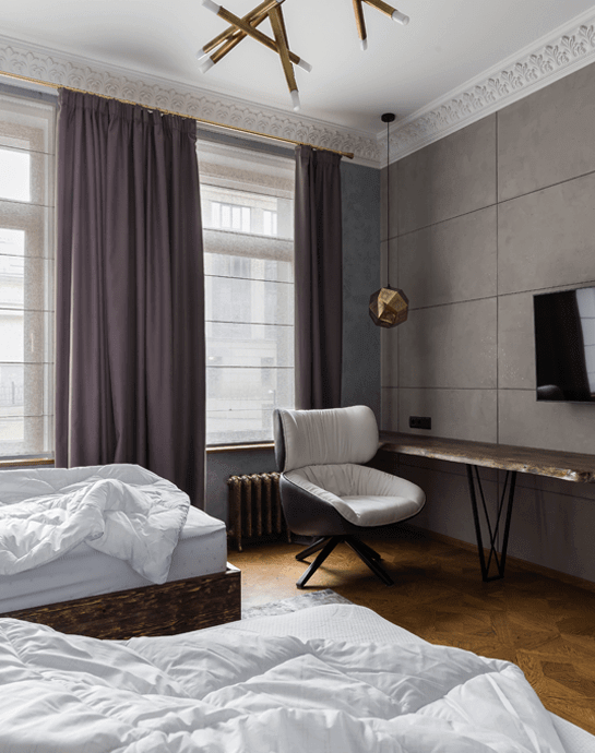Дизайн интерьера апарт-отеля на наб. Лейтенанта Шмидта-8 | Студия Maxdesign