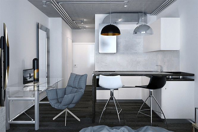 Дизайн интерьера апарт-отеля в стиле хай-тек -6 | Студия Maxdesign