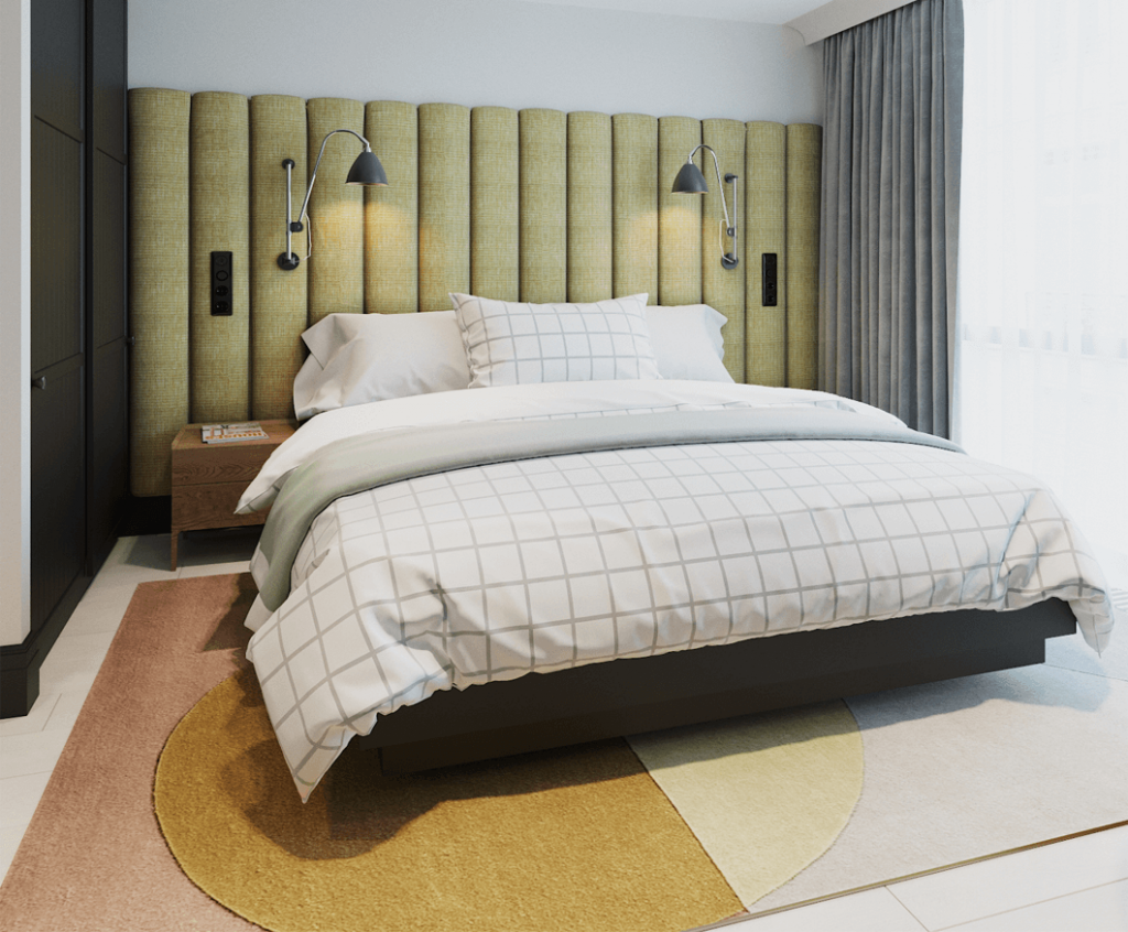 Дизайн интерьера номера апарт-отеля супериор в современном стиле-1 | Студия Maxdesign