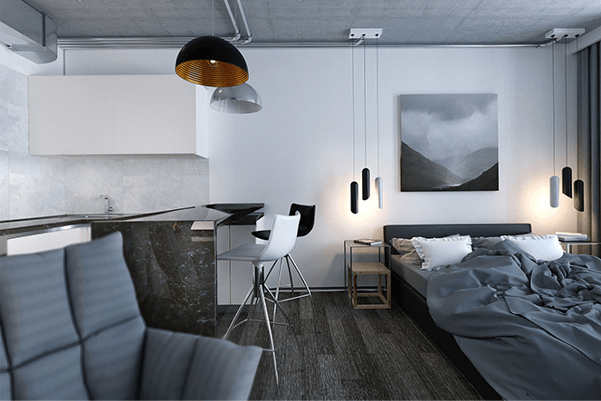 Дизайн интерьера апарт-отеля в стиле хай-тек -2 | Студия Maxdesign