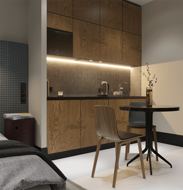 Дизайн интерьера номера апарт-отеля стандарт в современном стиле-5 | Студия Maxdesign