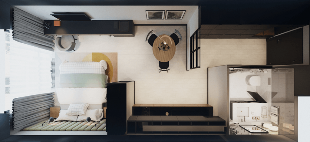 Дизайн интерьера номера апарт-отеля супериор в современном стиле-2 | Студия Maxdesign