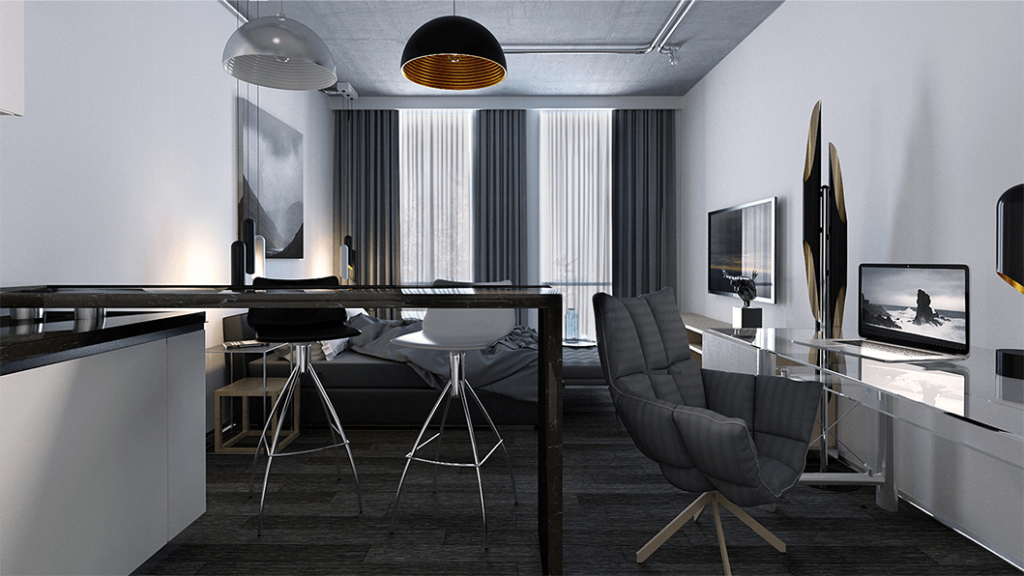 Дизайн интерьера апарт-отеля в стиле хай-тек -1 | Студия Maxdesign