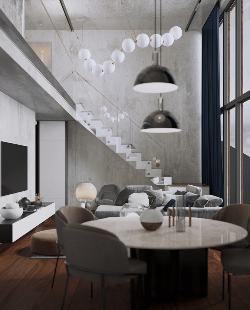Дизайн интерьера пентхауса в апарт-отеле Prime Residence-7 | Студия Maxdesign