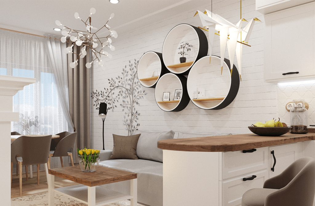 Дизайн интерьера 2-комнатных апартаментов в экостиле-2 | Cтудия Maxdesign