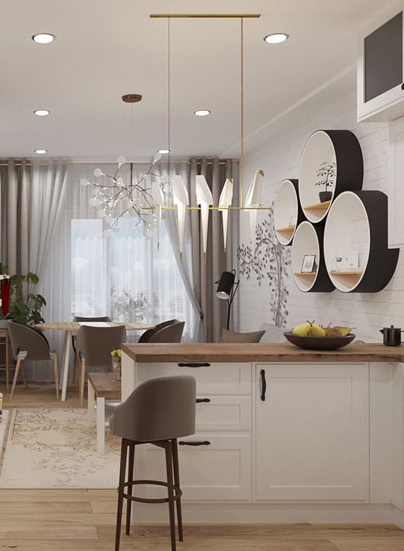 Дизайн интерьера 2-комнатных апартаментов в экостиле-1 | Cтудия Maxdesign
