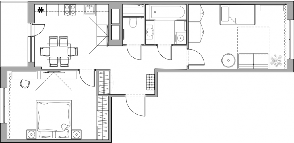 Дизайн интерьера 3-комнатных апартаментов в современном стиле-4 | Студия Maxdesign